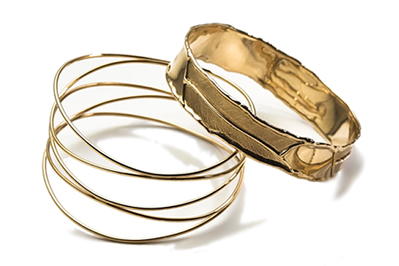 Two 9ct yellow Gold Fancy Bangles