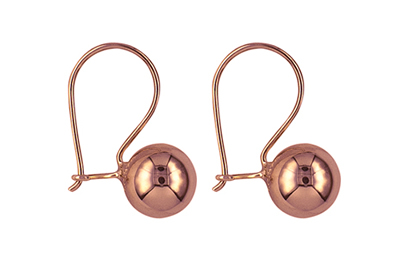 Euro Ball Rose Gold Drop Earrings